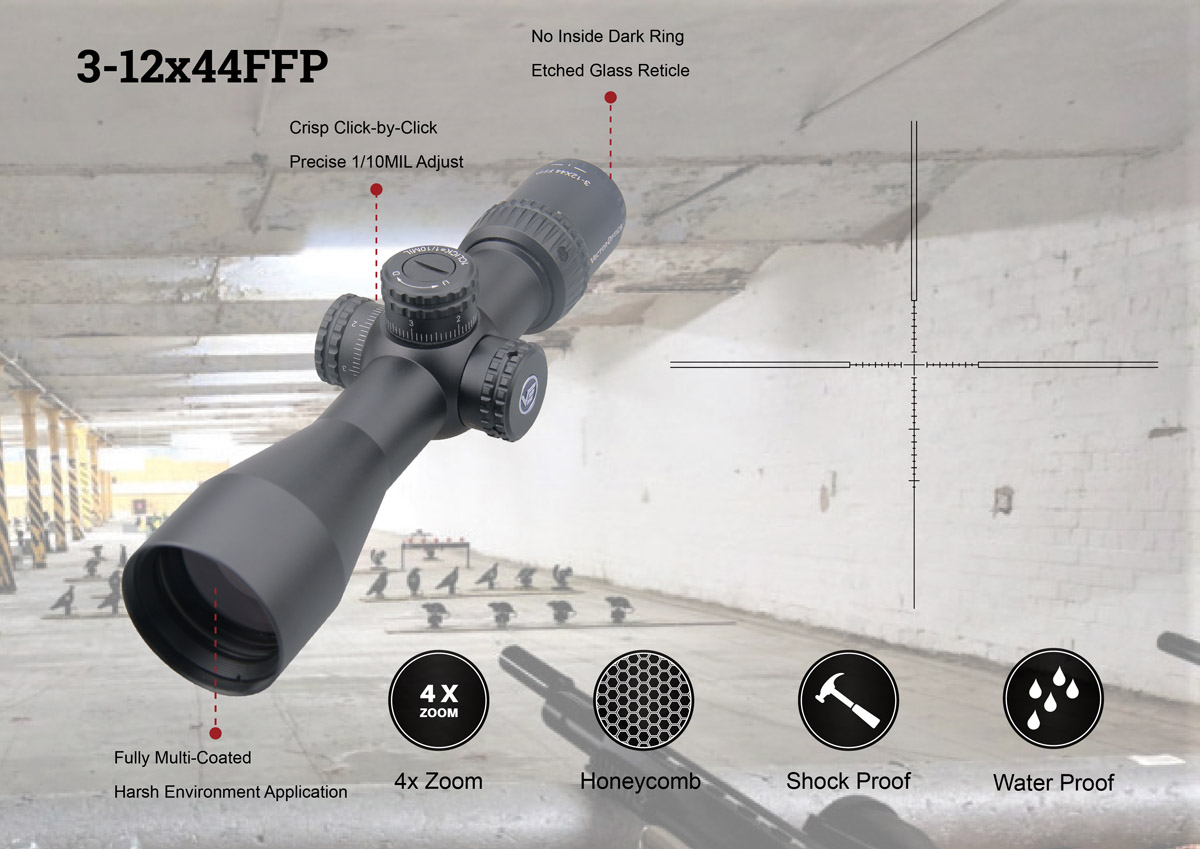 قیمت اصلی دوربین سلاح شکاری مدل 44*12-3 